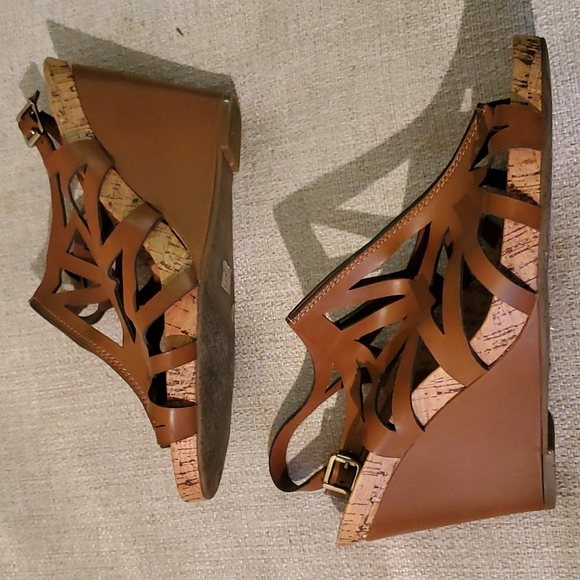 Woman's 4 inch Brown Wedge Sandals - Picture 3 of 4